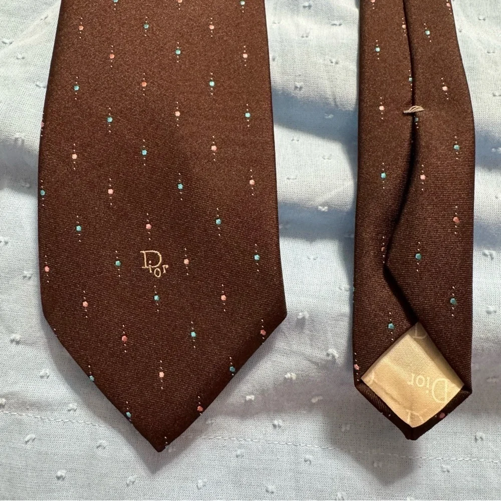 Dior Brown Classic Silk Ties